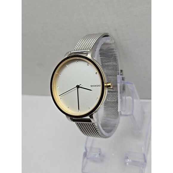 Skagen Hagen SKW2661 Womens 34mm Gold Silver Tone Mesh Quartz Watch New Battery main image 9